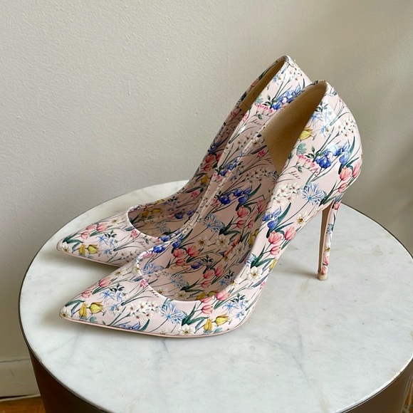 ALDO FLOWER PRINT LIGHT PINK PUMPS, 7.5 - Picture 3 of 6